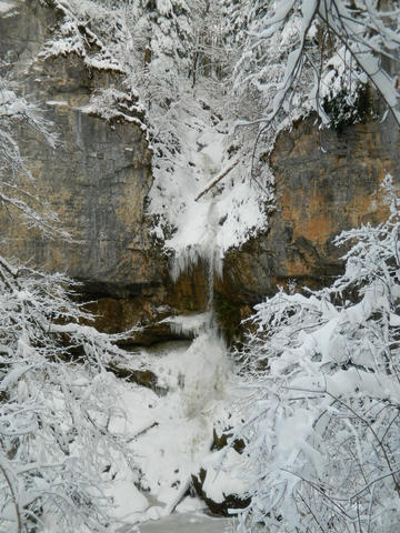 Водопад "Университетский", фото из лыжного похода, 28/12/2018